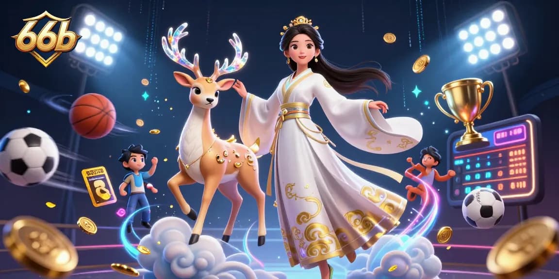 Experience thrilling gameplay with 66b in this vibrant casino scene featuring dynamic sports elements.