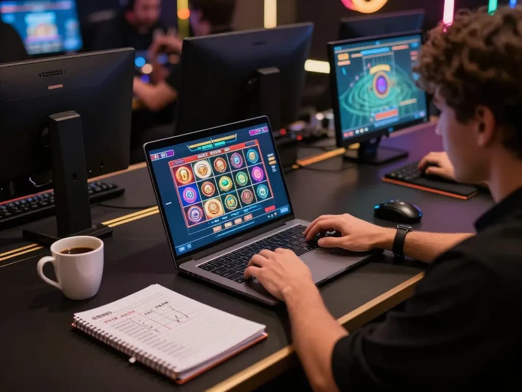 Experience exciting online gaming with GG88 on a cozy setup featuring vibrant slots.