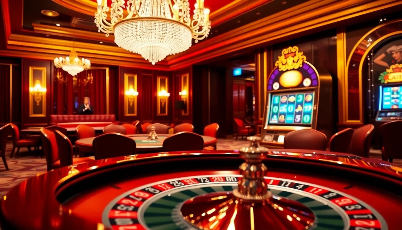 Gambling excitement at https://mm88.directory/ with roulette tables, slot machines, and high-stakes poker.