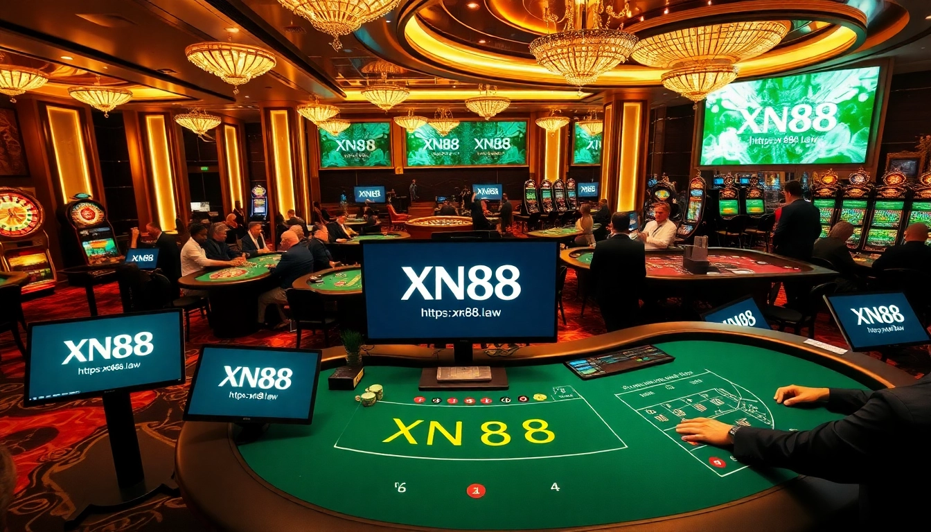 Engaged players enjoying various games at the casino promoting https://xn88.law/ with luxury and excitement.