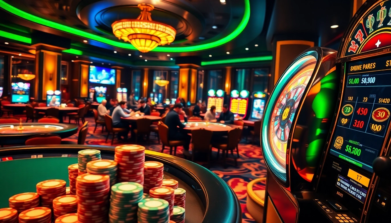 S666 casino players enjoying high-stakes poker and vibrant roulette in a luxurious setting.
