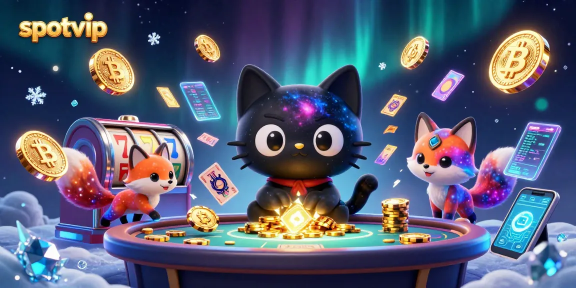 Win big at slotvip with an exciting cosmic casino scene featuring a black hole cat and slot reels.