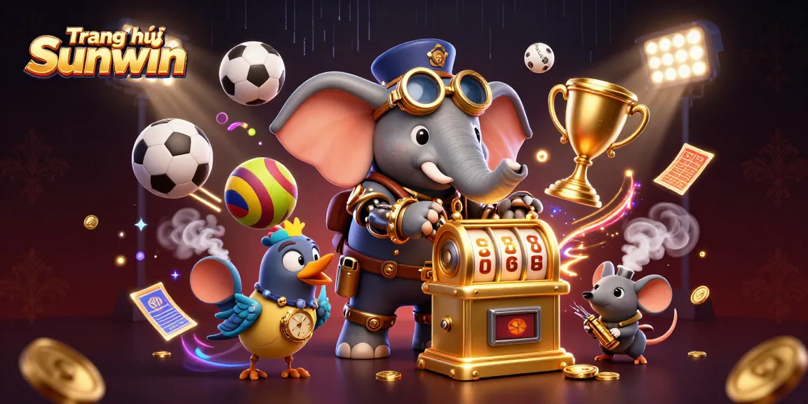 Experience the thrill at Trang chủ Sunwin with a vibrant 3D casino scene featuring animated characters and dynamic game elements.