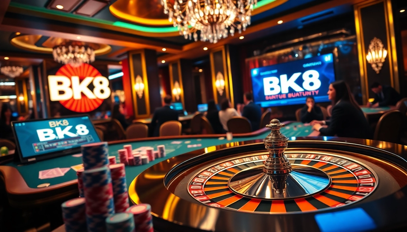 Exciting gameplay at BK8 online casino with vibrant gaming tables and digital interface.
