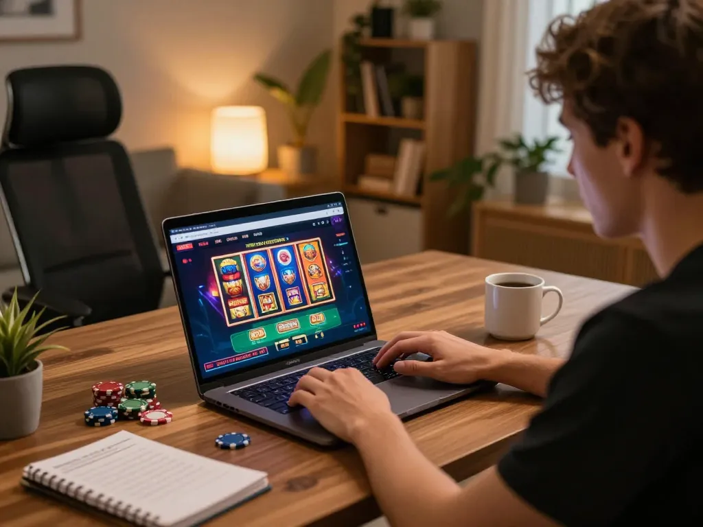 Engaged player enjoying a gaming session on 789betgo from a cozy home setup