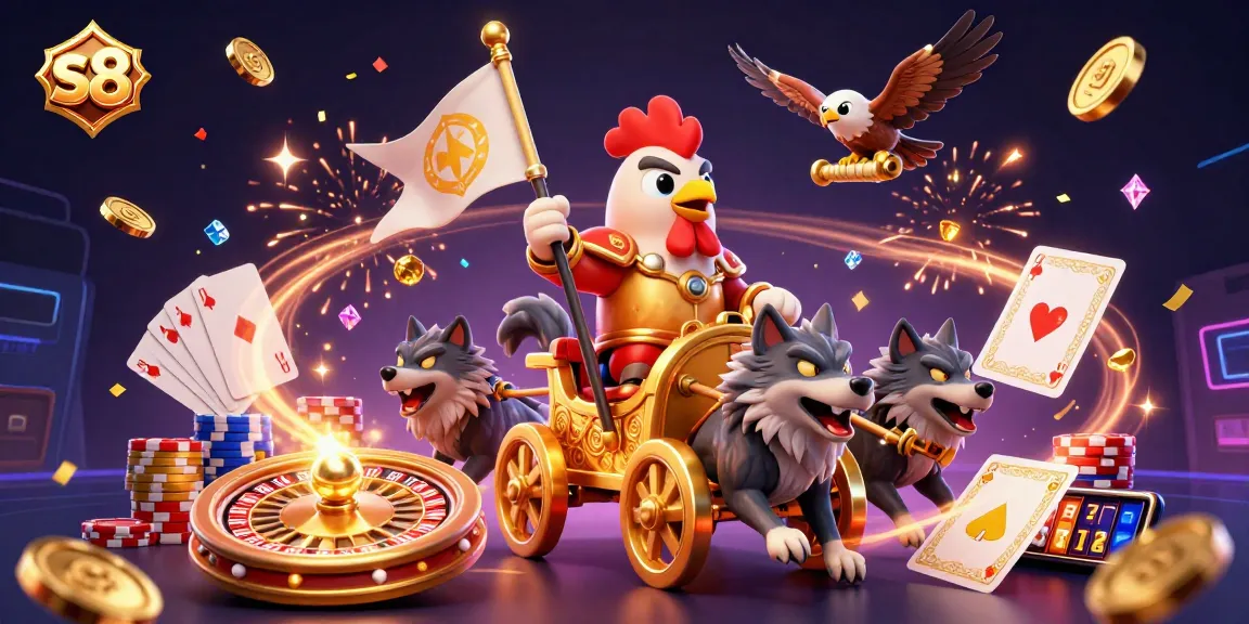 Experience thrilling gameplay with s8's dynamic casino scene featuring unique characters and golden treasures.