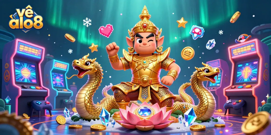 Experience the excitement of gaming about về alo8 with dynamic visuals of 3D characters and arcade elements.