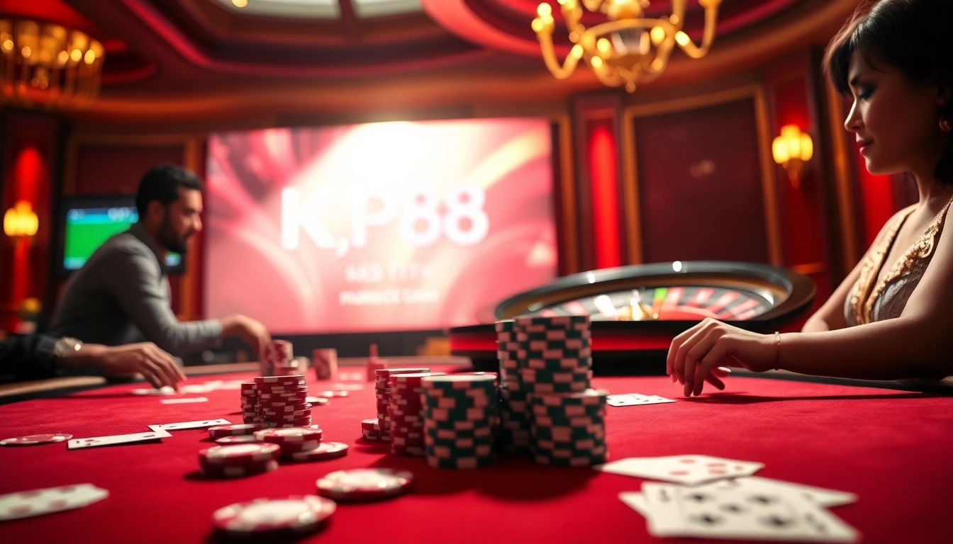 Experience the thrill of KP88 with engaging poker games and vibrant casino elements.