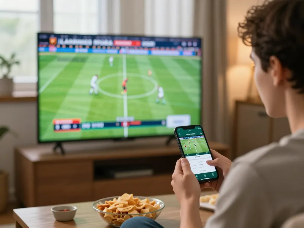 Kèo bóng đá hôm nay showcased on a smartphone during an exciting betting session