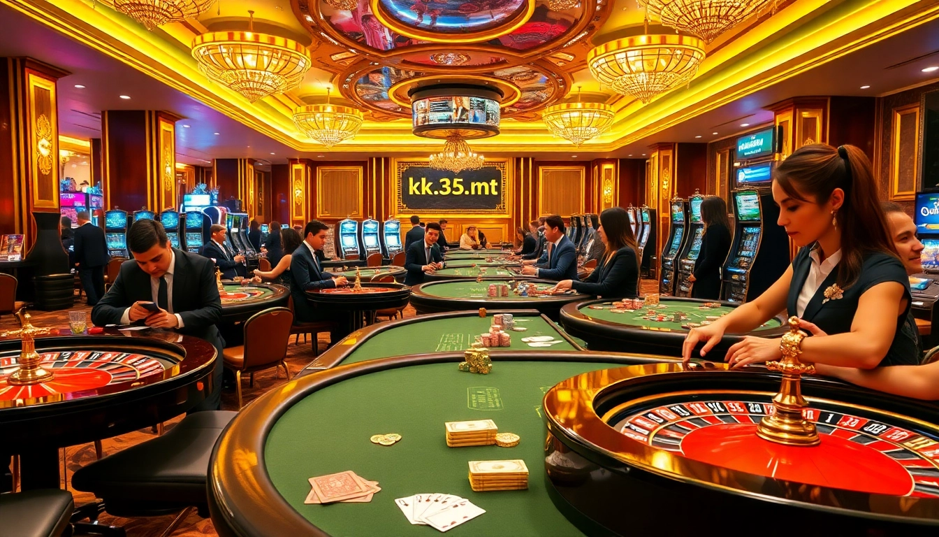 Experimente a emoção dos jogos de cassino em https://kk55.global/ com interiores luxuosos e ação vibrante.