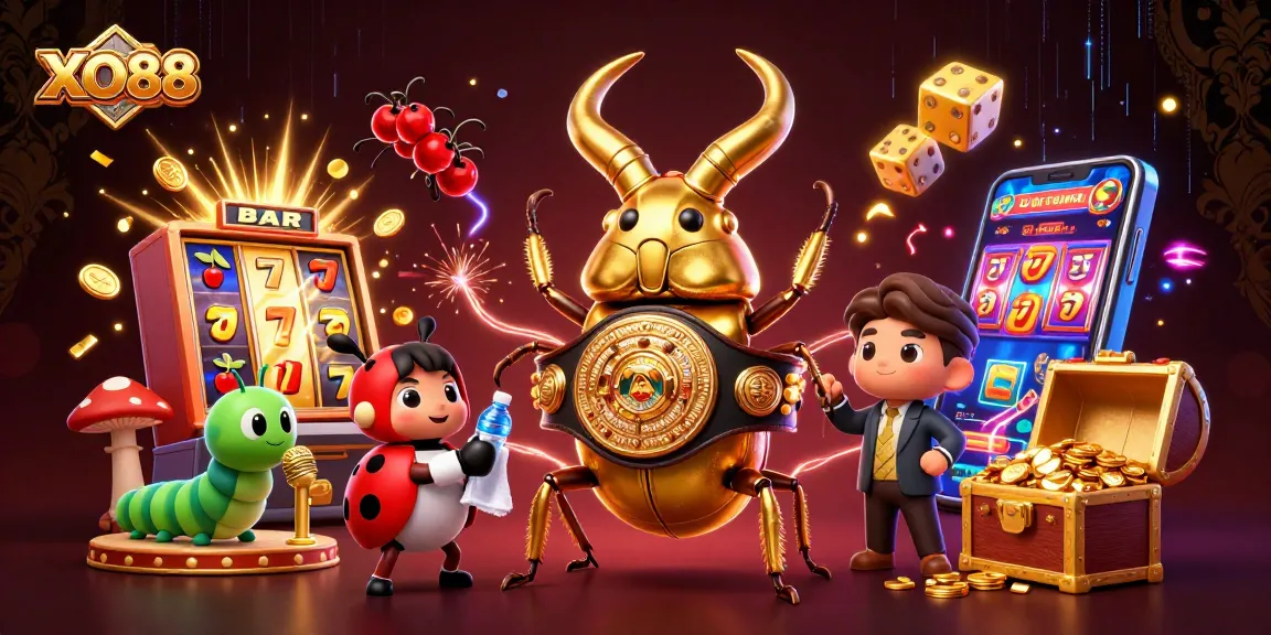 Win big at XO88 with an electrifying scene of 3D casino characters amidst dynamic slot machine action