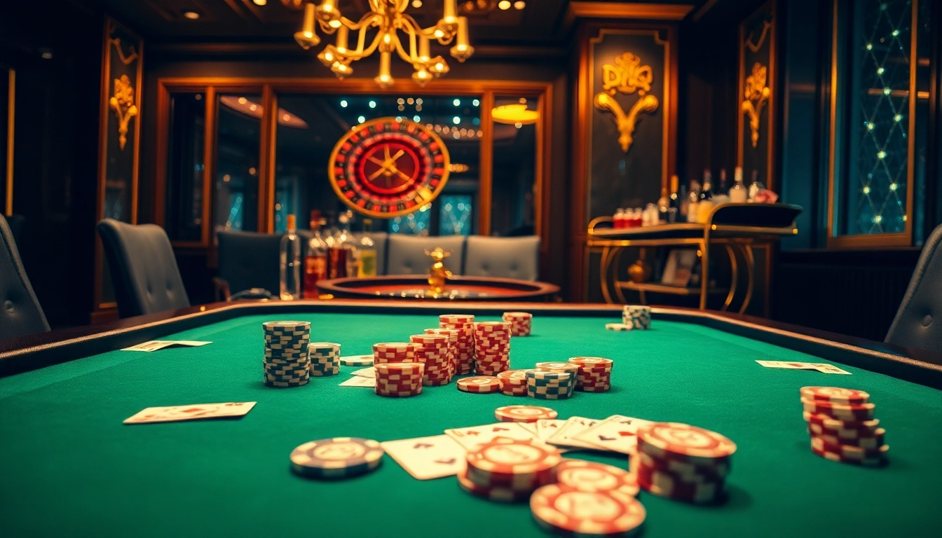 Experience intense gambling action at https://du88.sbs/ with poker tables and vibrant chips.