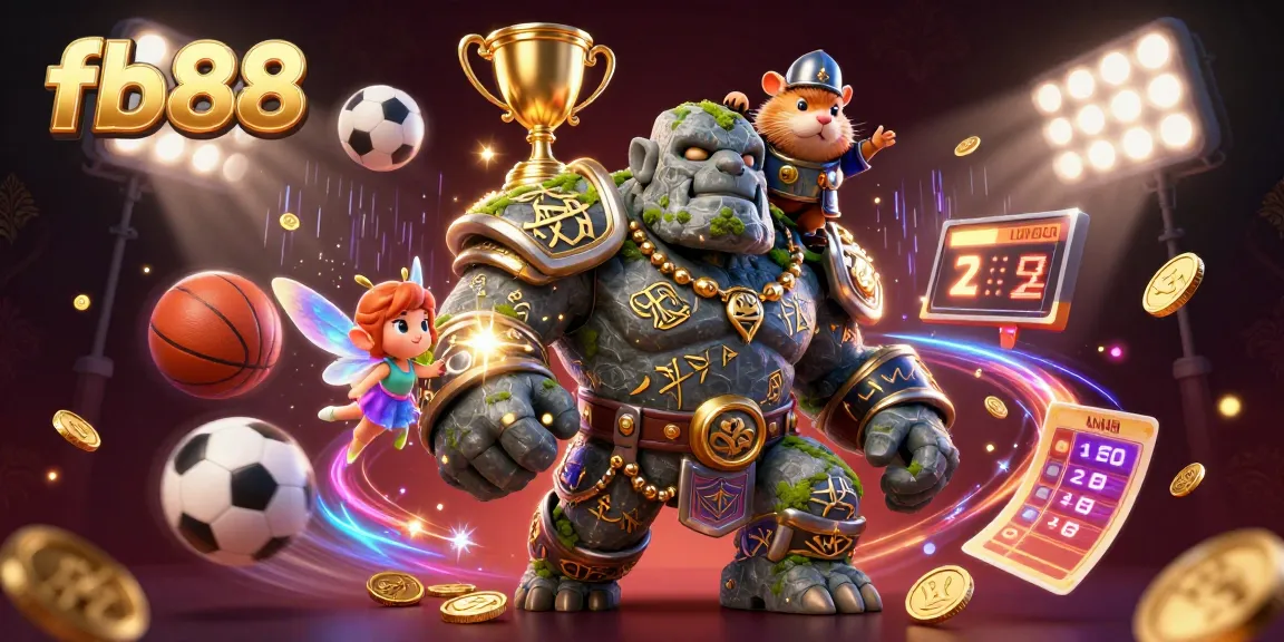 Experience thrilling sports betting with fb88 at a lively 3D fantasy casino scene.