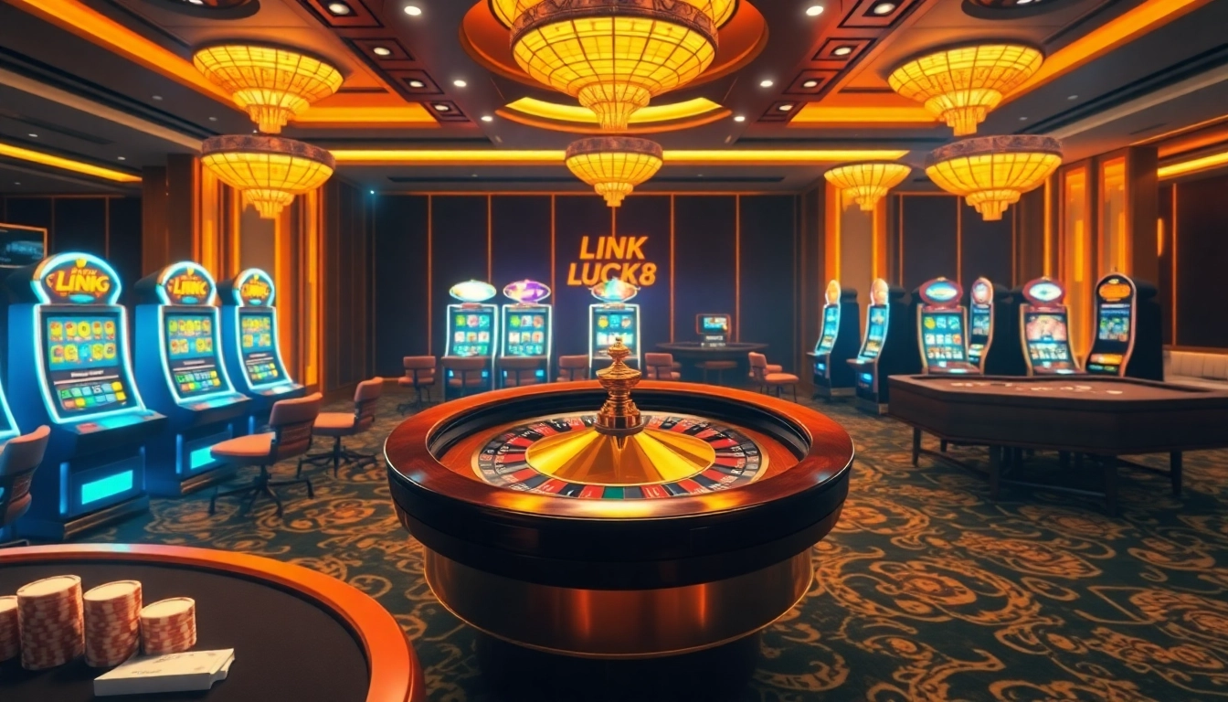 Experience the thrill of chance with Link LUCK8 in a luxurious casino setting.