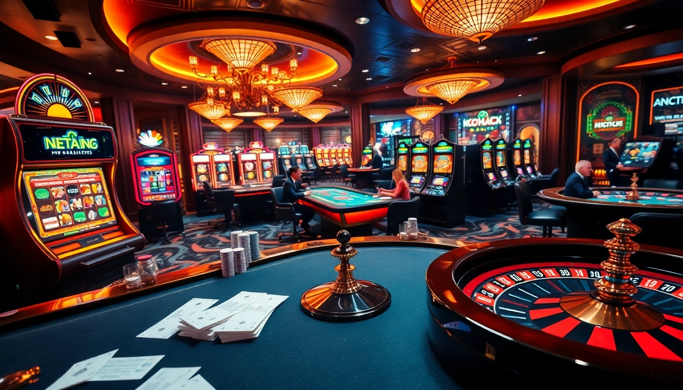 Exciting gambling scene with casino tables and online betting interface from https://ok8386.autos/ showcasing vibrant gaming atmosphere.