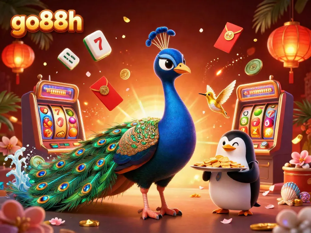 Spin at go88h for golden jackpots amidst vibrant casino-themed visuals.