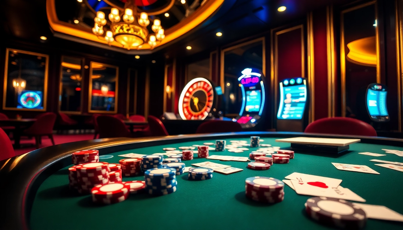 Join the action at 789win223.com with a vibrant poker table and roulette wheel.