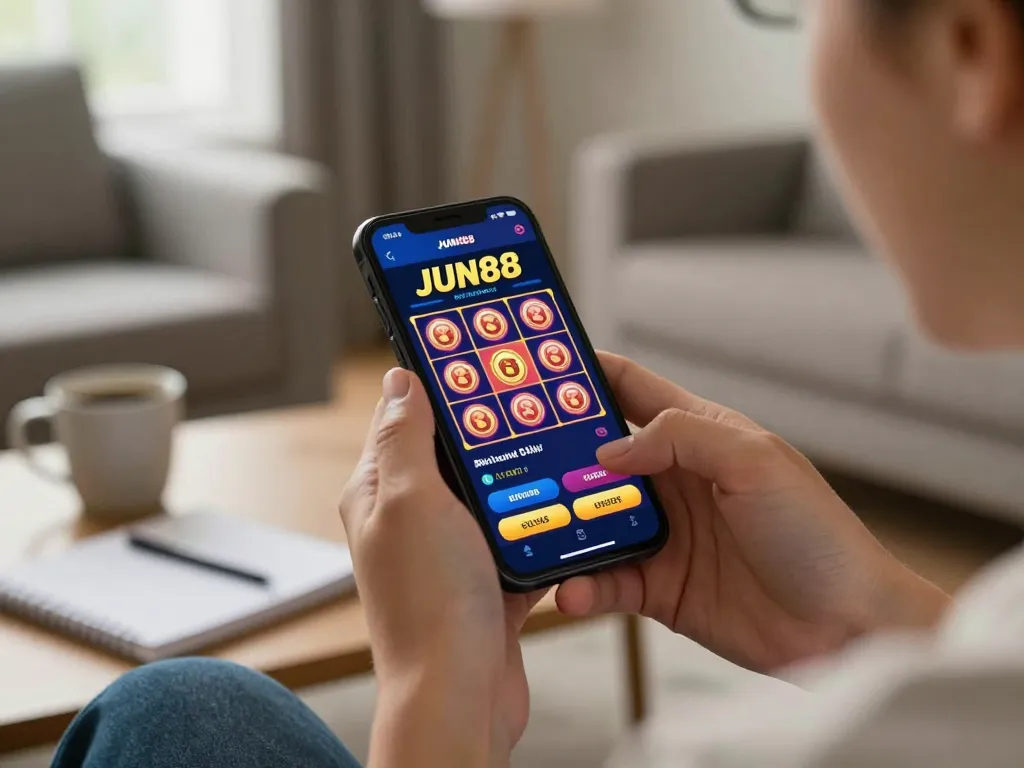 Player winning on JUN88 mobile app while enjoying casual online gaming experience.