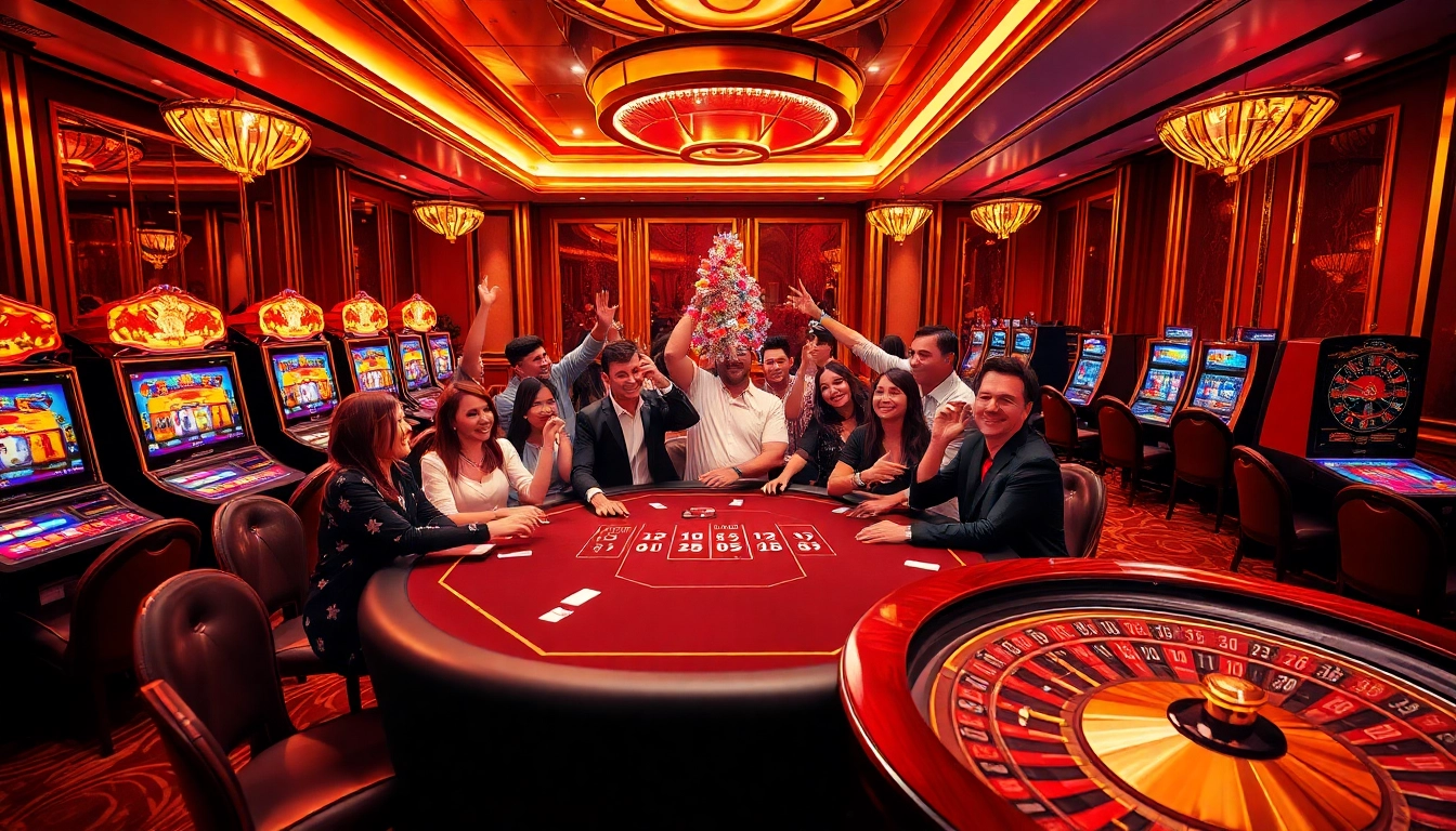 Experience the thrilling action at hb88 casino with exciting games and joyful players.