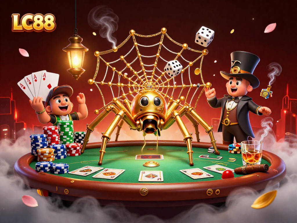 Transform your game at LC88 with thrilling poker action and vibrant casino imagery.