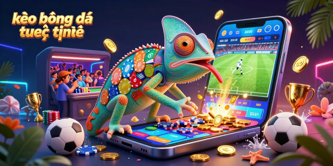 Engage with kèo bóng đá trực tuyến betting with this vibrant 3D illustration showcasing sports bets and coins.