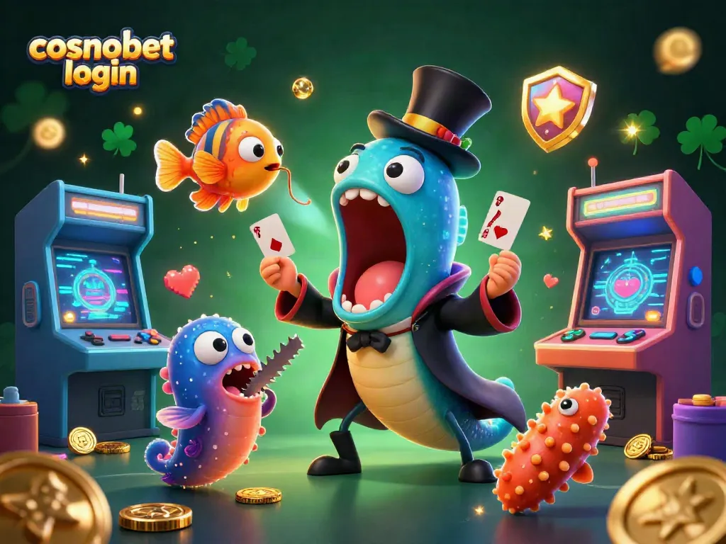 Engage with the exciting cosmobet login scene featuring animation of unique casino elements
