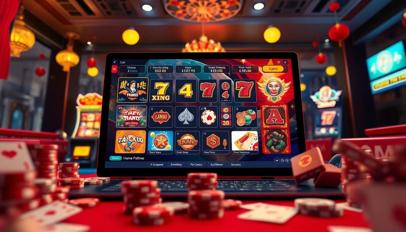 Online gaming interface showcasing rikvip's top Vietnamese games like Tài Xỉu with vibrant design.