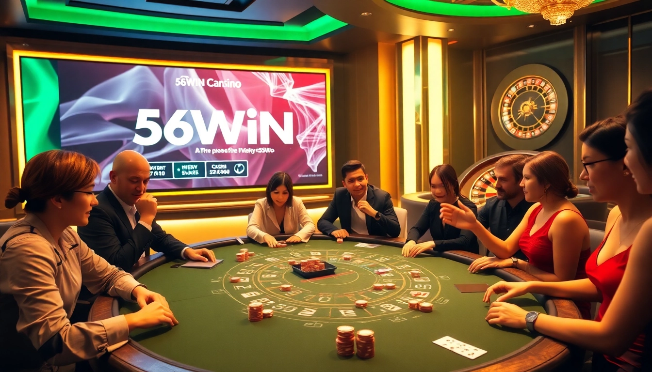 Experience thrilling gaming action at https://56win.to/ with vibrant casino tables and enthusiastic players.