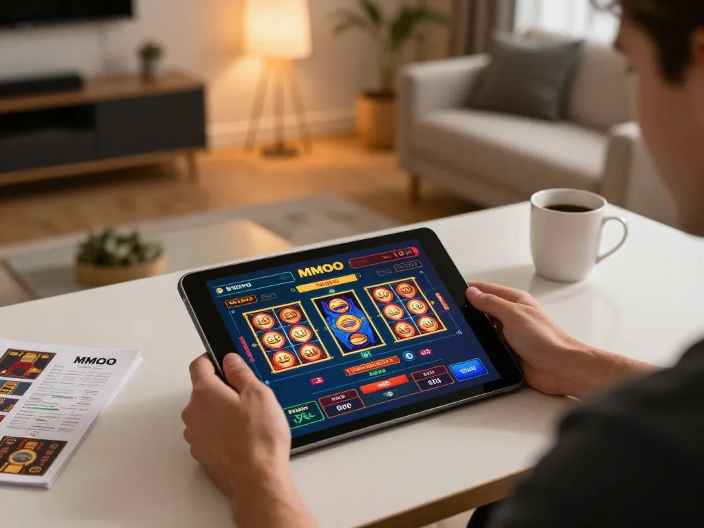 MMOO gameplay on tablet showcasing engaging live casino experience with vibrant graphics