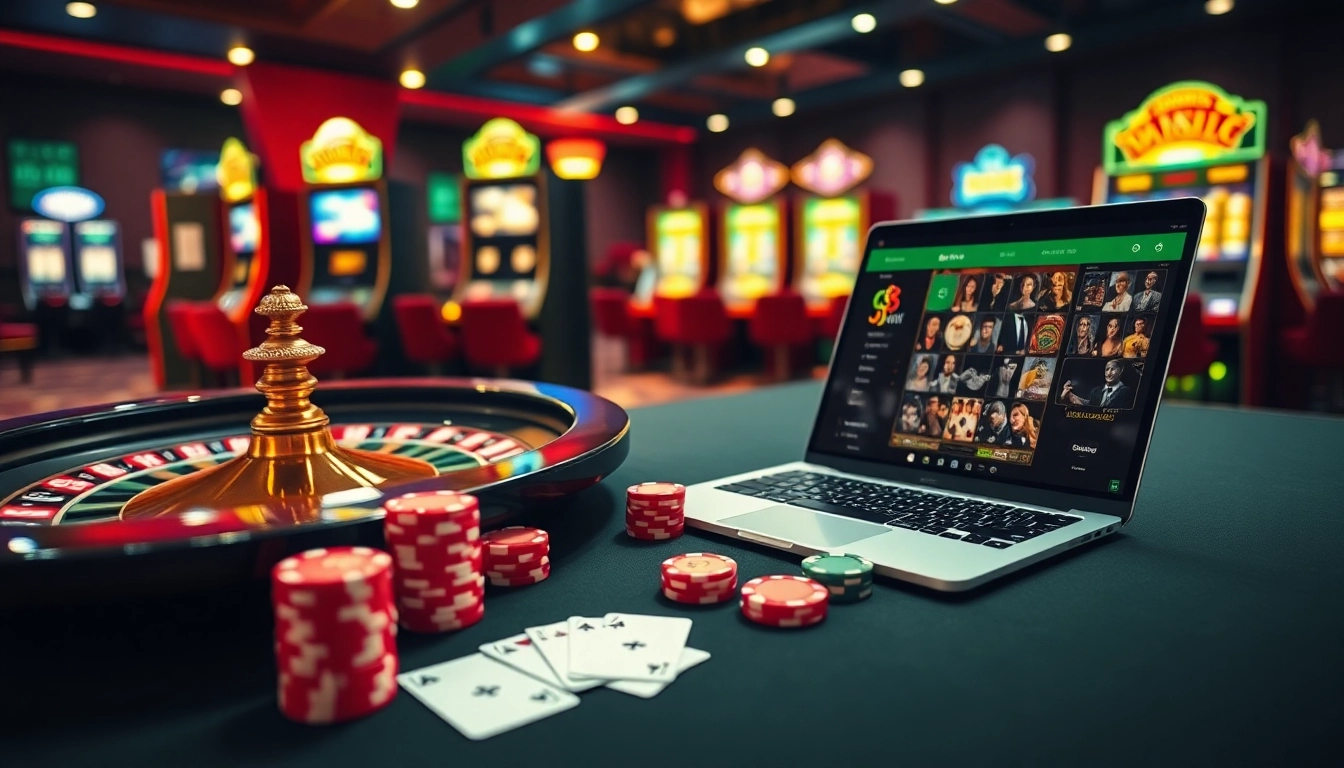 Experience the thrill of online gaming with open88.ninja at a luxurious casino table.
