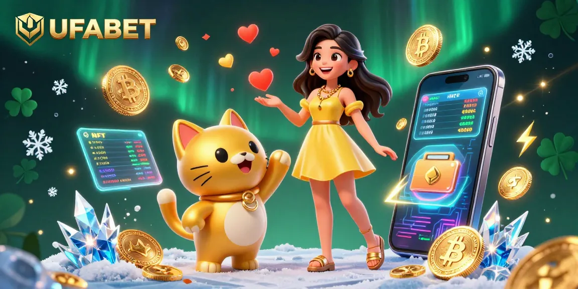 Experience thrilling wins with UFABET’s vibrant casino scene, showcasing an engaging atmosphere with lucky charm interactions.