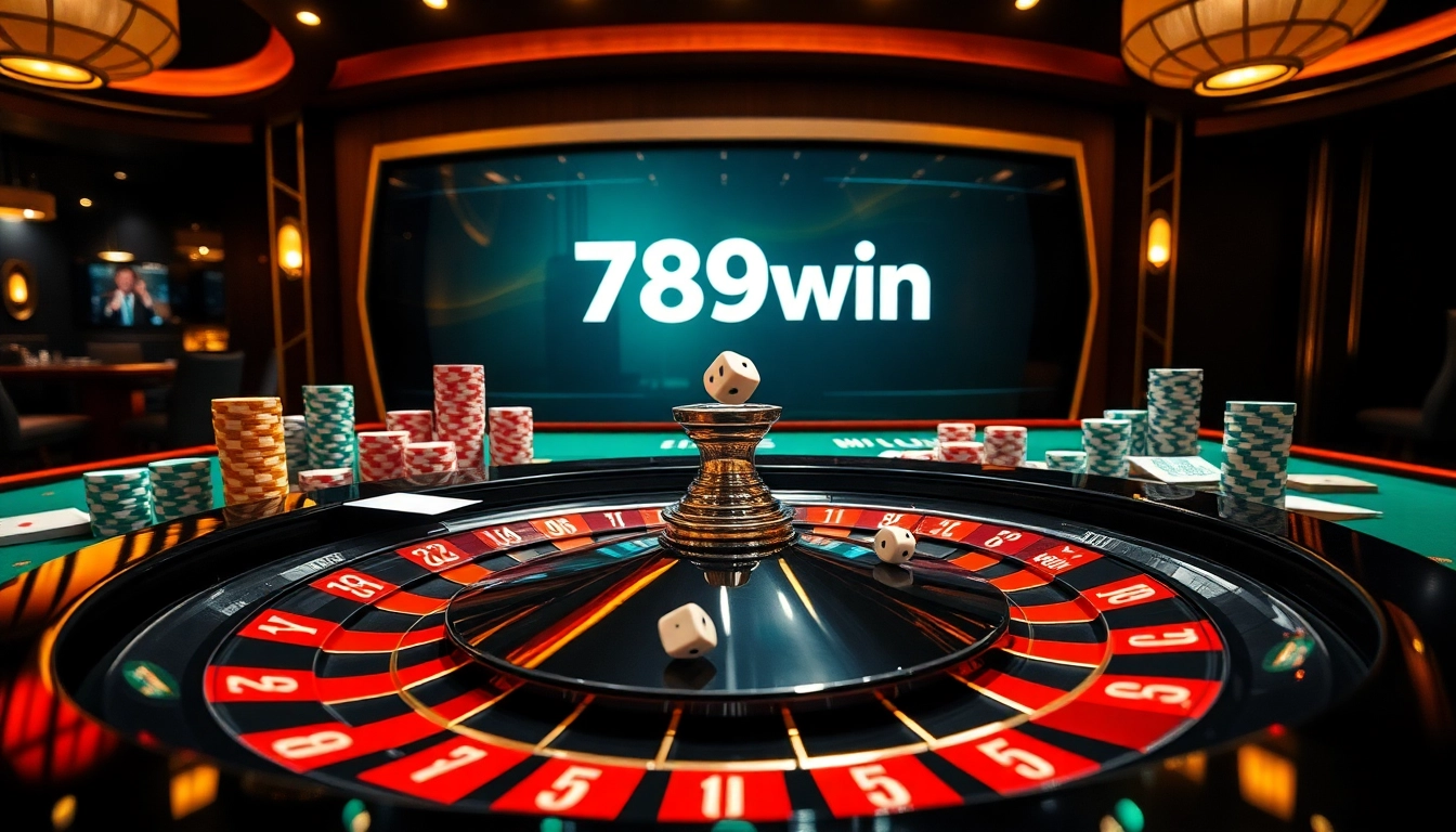 Engage with 789win đăng ký registration process featuring high-stakes roulette and vibrant poker chips on a luxurious casino table