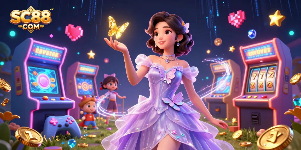 Experience thrilling slots and jackpots with SC88 COM in a vibrant magical casino scene.