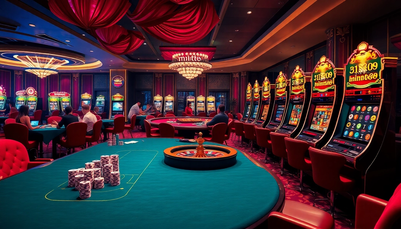 Experience gaming excitement at mint88 with vibrant casino tables and thrilling roulette action.