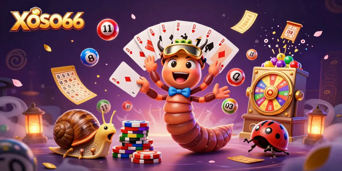 XOSO66 combines dynamic gaming with a vibrant atmosphere, featuring a millipede dealer in action.