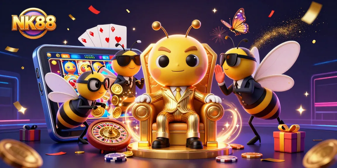 Experience thrilling gameplay with NK88's vibrant casino elements and animated characters.