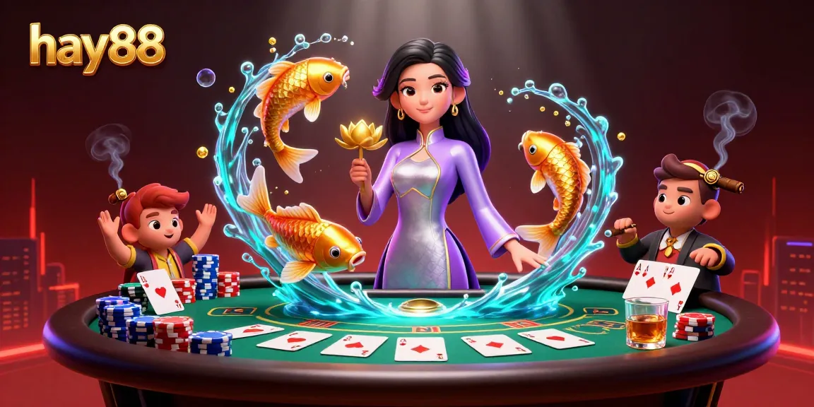 Join the excitement at hay88 with this vibrant 3D casino illustration featuring poker actions and engaging visuals.