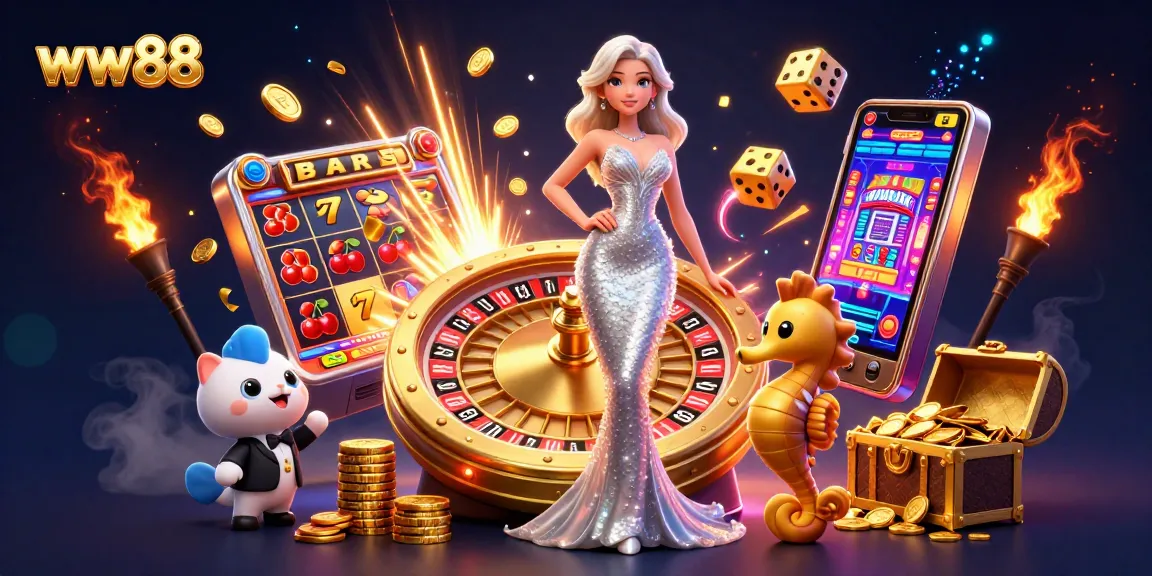 Win big at ww88 with stunning casino illustration featuring games and excitement!