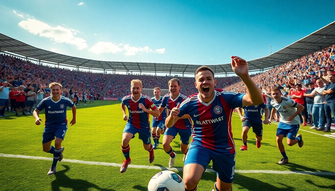 Dynamic football match scene embodying the energy and excitement of bongdanet's community.