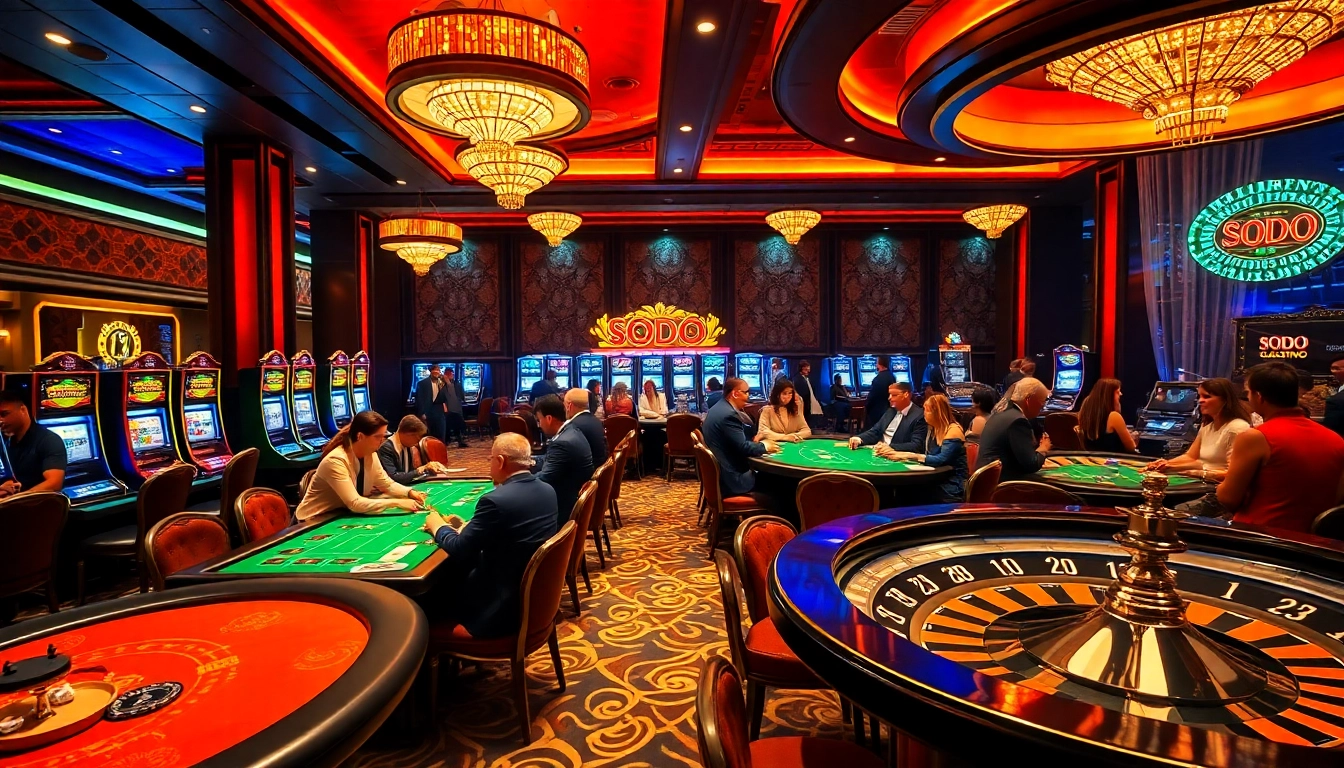 Players at SODO CASINO enjoy immersive gaming experiences with poker tables and slot machines.