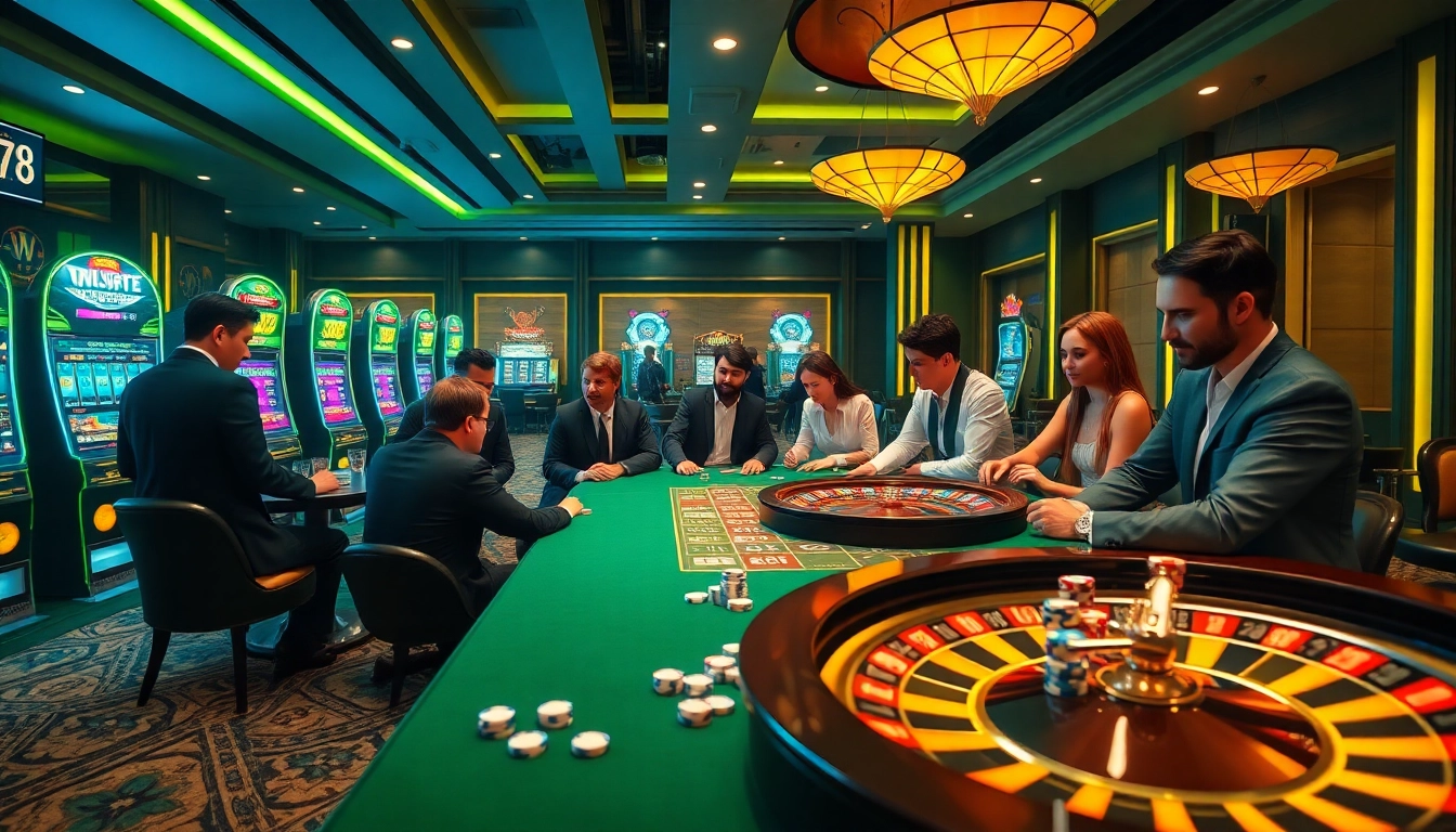 WIN678 offers a premium gambling experience with vibrant casino tables and slot machines.