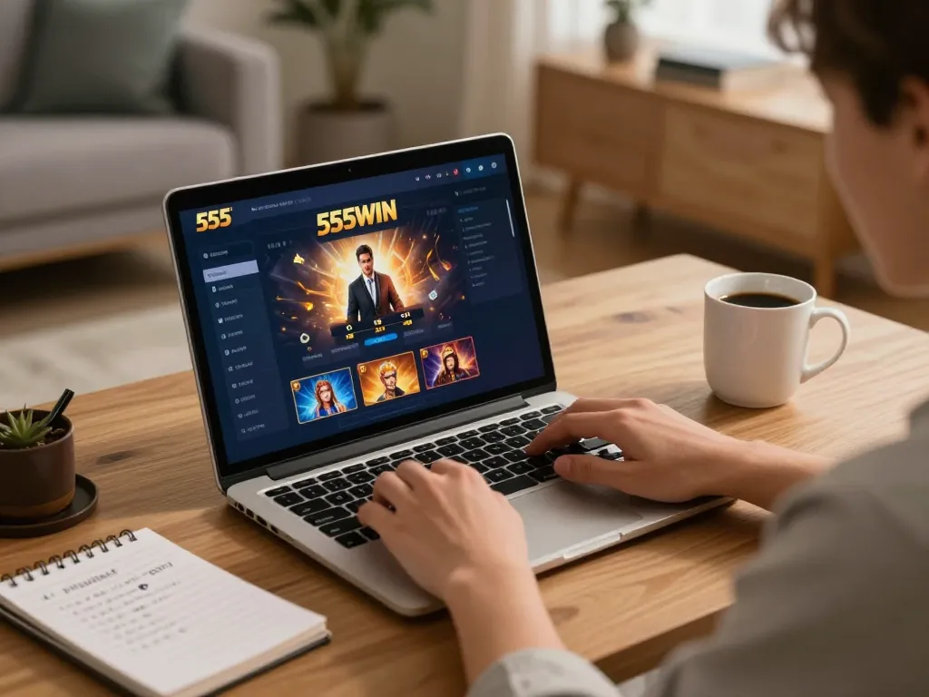 Experience the thrill of online gaming with 555WIN from the comfort of home