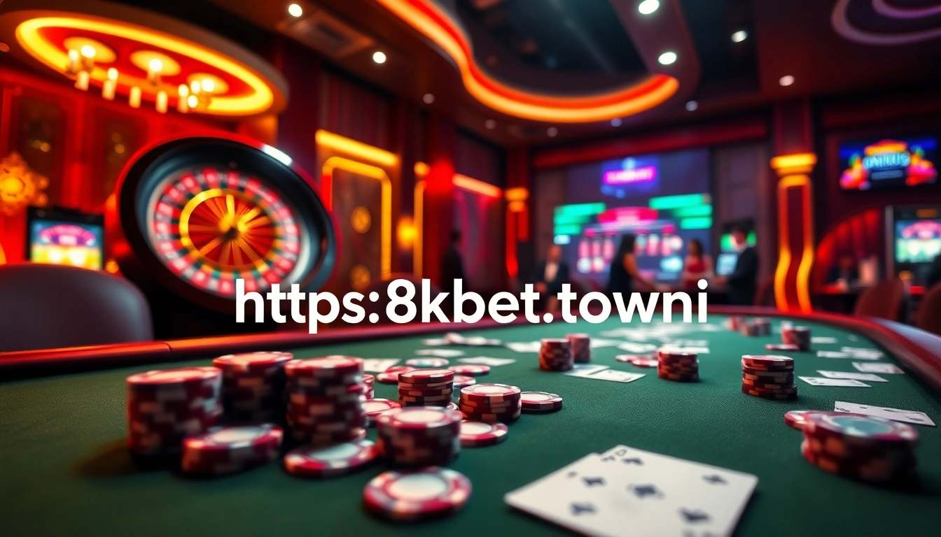 Play poker at a luxurious casino table while exploring the exciting offerings of https://8kbet.town/.
