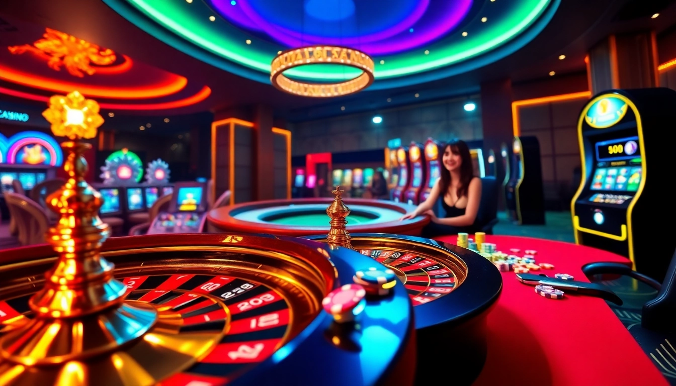 Experience luxury gaming with vibrant roulette and poker scenes at https://11win.mobi/, capturing casino excitement.