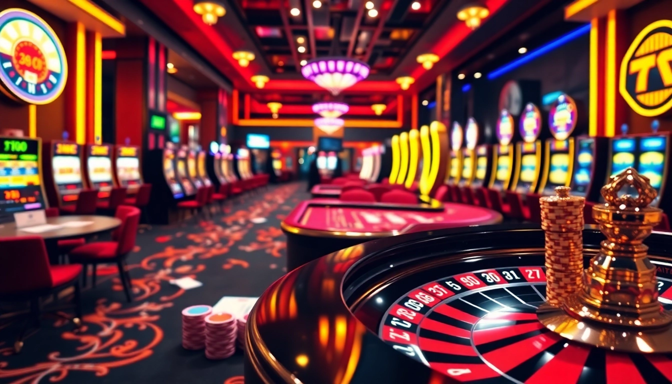 Experience thrilling action at 68VIP with vibrant poker chips, roulette wheels, and lively casino tables.
