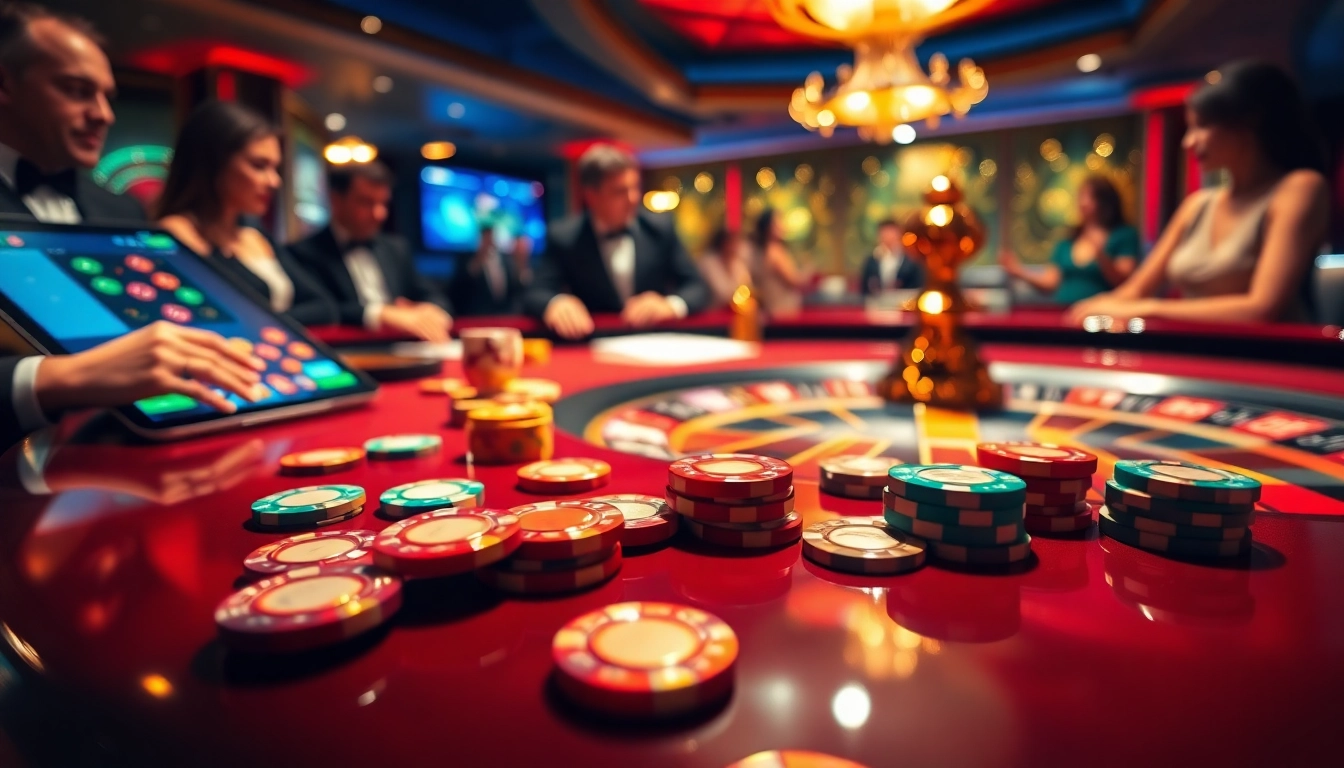 Experience high-stakes excitement at https://l444.art/ with a luxury casino setting featuring roulette and poker.