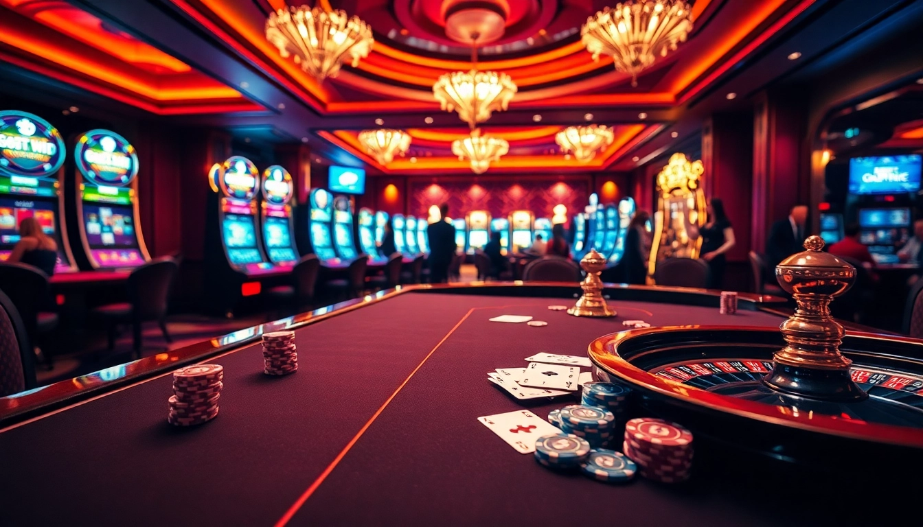 Experience the thrill of Đăng Ký Nhà Cái 68VIP with exciting casino visuals featuring poker and roulette.