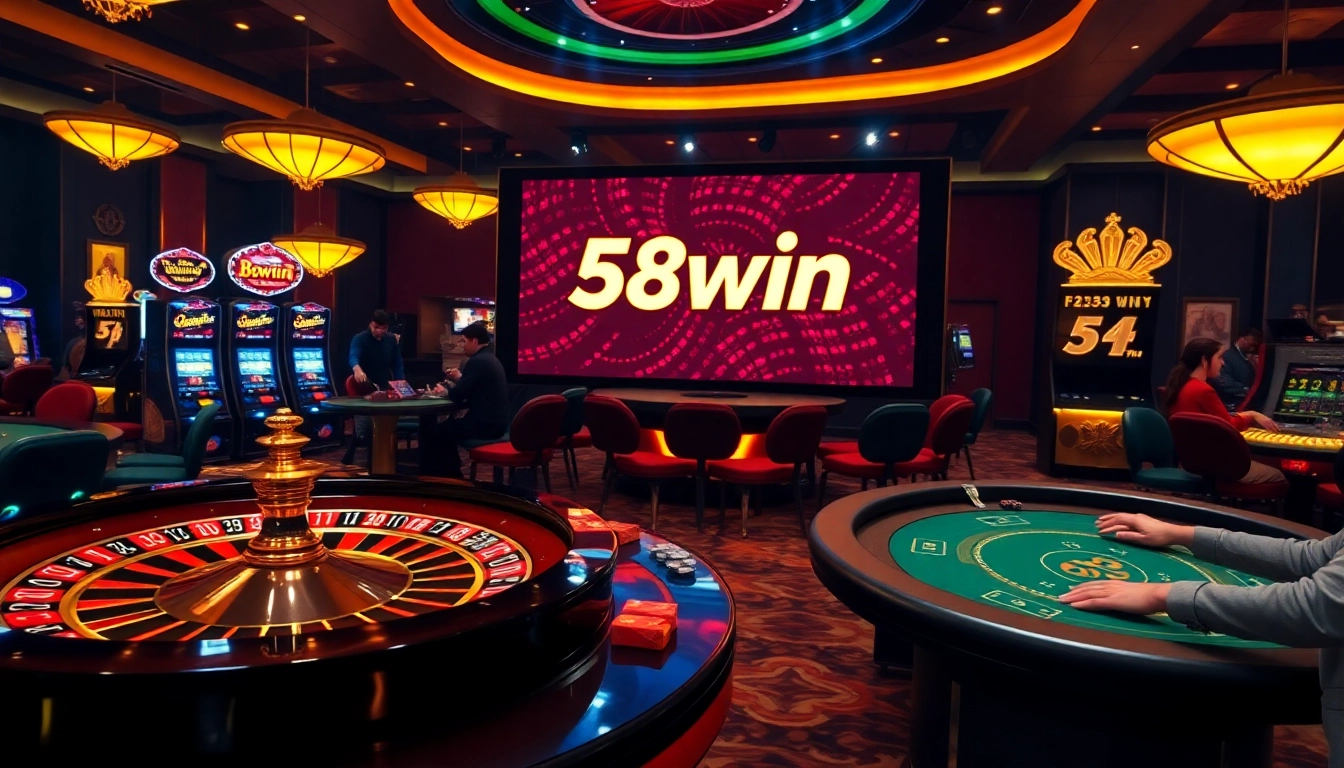 Players enjoying their luck at 58win's online casino with vibrant games and excitement.