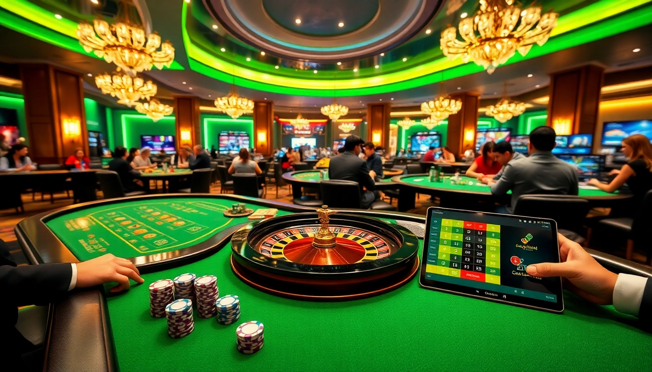 Players enjoying various games and bets on https://lixi88.run/ in a vibrant online casino atmosphere.