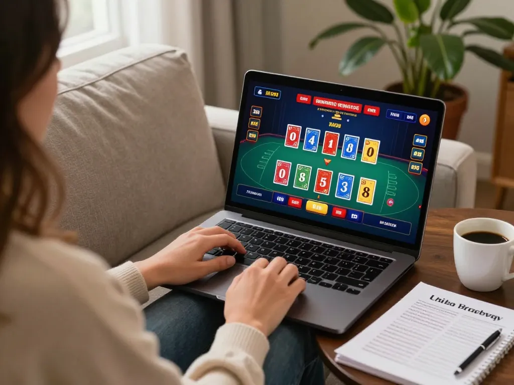 Engaging in live dealer games on hubet from a cozy home setting.